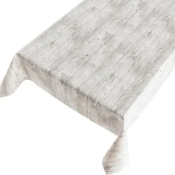 Hot DecoWoerner Abwaschbare Wachstuch-Tischdecke "Vintage-Holz", Meterware 140 Cm Breit Grau