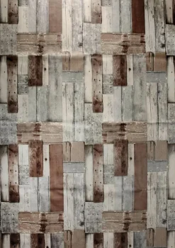 Discount DecoWoerner Abwaschbare Wachstuch-Tischdecke "Beach-Holz", Meterware 140 Cm Breit braun