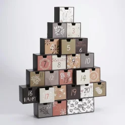 DecoWoerner Adventskalender Baum 6 X 37 X 44 Cm Holz Und Papier mehrfarbig