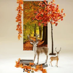 DecoWoerner Ahorn-Blätterranke Mit LED, 140 Cm orange