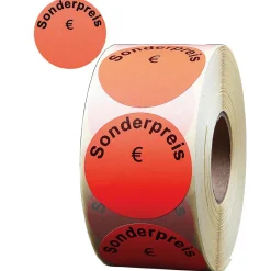 Clearance DecoWoerner Aktions-Etiketten Etiketten Zum Beschriften Sonderpreis, 1000 Stück rot