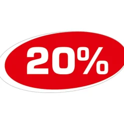 Sale DecoWoerner Ankleber "20 %" rot