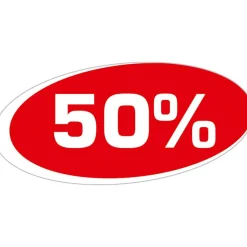 DecoWoerner Ankleber "50 %" mehrfarbig