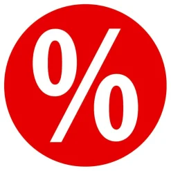 Online DecoWoerner Ankleber “Prozent" 48 Cm Ø rot