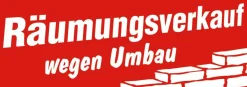 Clearance DecoWoerner Ankleber "Räumungsverkauf Umbau" rot