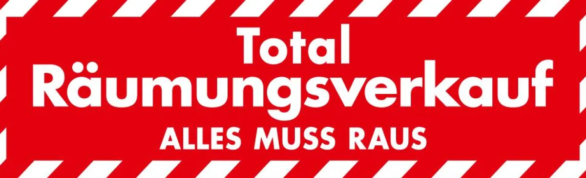 New DecoWoerner Ankleber "Total Räumungsverkauf" rot