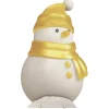 New DecoWoerner Aufsteller Schneemann Gold / Weiß