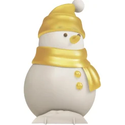 New DecoWoerner Aufsteller Schneemann Gold / Weiß