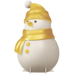 New DecoWoerner Aufsteller Schneemann Gold / Weiß