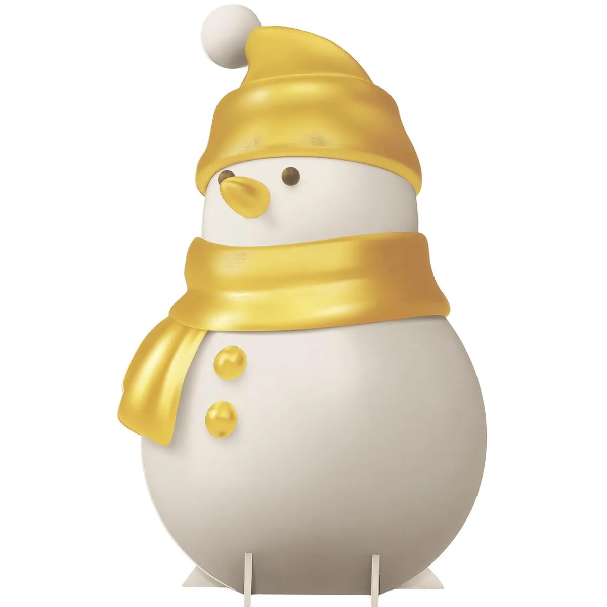 New DecoWoerner Aufsteller Schneemann Gold / Weiß