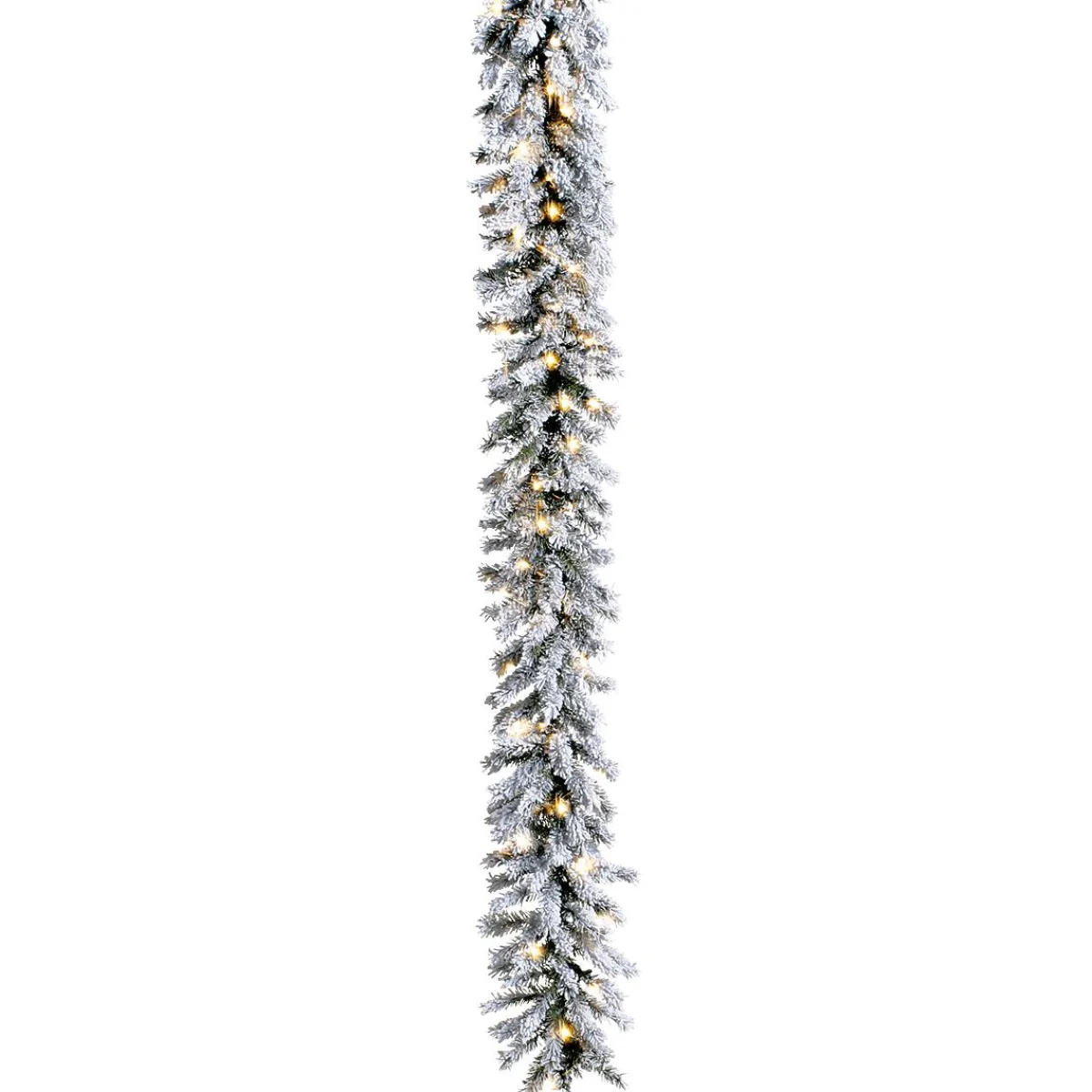 New DecoWoerner Beflockte Tannengirlande Mit LED IP 20, 270 Cm weiß