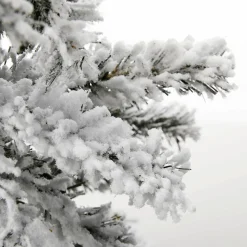 DecoWoerner Beschneiter, Künstlicher Tannenbaum Alpintanne Mit LED 60 Cm weiß