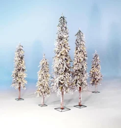DecoWoerner Beschneiter, Künstlicher Tannenbaum Alpintanne Mit LED 60 Cm weiß