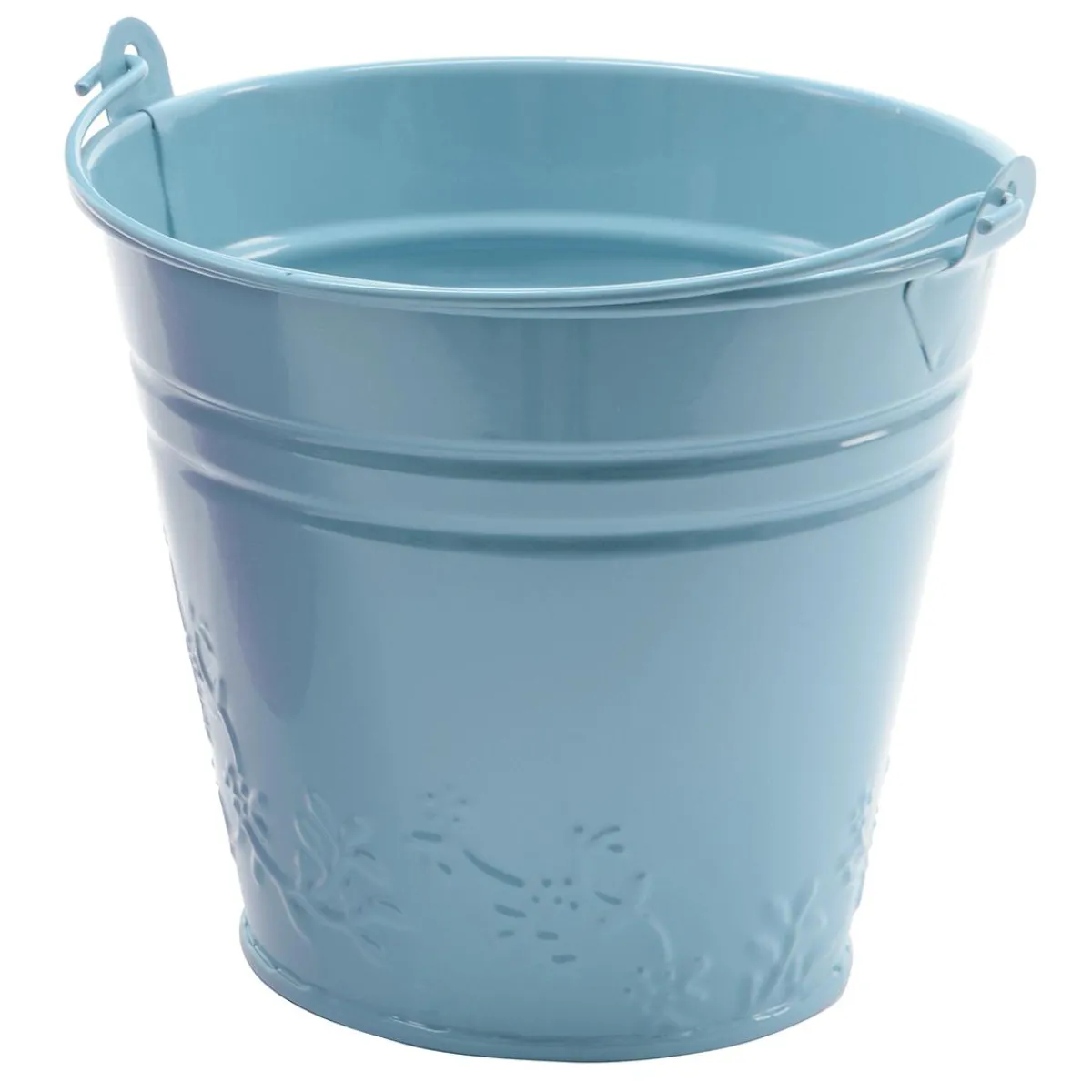 Discount DecoWoerner er Vintage Metall Eimer Verzinkt 11 Cm blau
