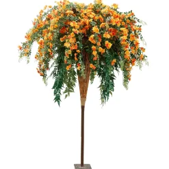 Online DecoWoerner Blüten-Farn-Baum 190cm orange