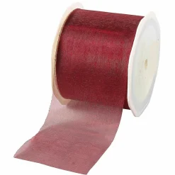 Discount DecoWoerner Chiffonband 70 Mm, 25 M, Bordeaux rot