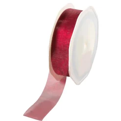 Outlet DecoWoerner Chiffonband 25 Mm, 25 M, Bordeaux rot