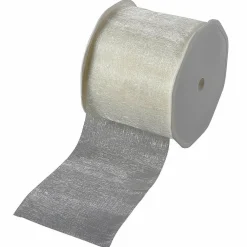 Clearance DecoWoerner Chiffonband 70 Mm, 25 M, Creme weiß