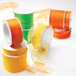 DecoWoerner Chiffonband 25 Mm, 25 M, Frühlings grün