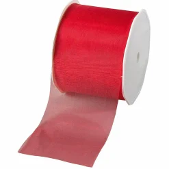 Outlet DecoWoerner Chiffonband 70 Mm, 25 M, rot