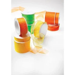 Clearance DecoWoerner Chiffonband Mit Draht 25 Mm Breit, 20 M gelb