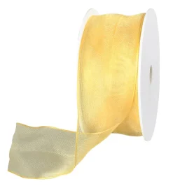 Clearance DecoWoerner Chiffonband Mit Draht 40 Mm Breit, 20 M gelb