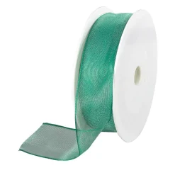 Sale DecoWoerner Chiffonband Mit Draht 25 Mm Breit, 20 M grün