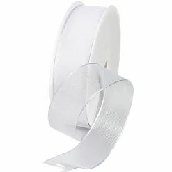Discount DecoWoerner Chiffonband Mit Draht , 25 Mm Breit, 20 M weiß