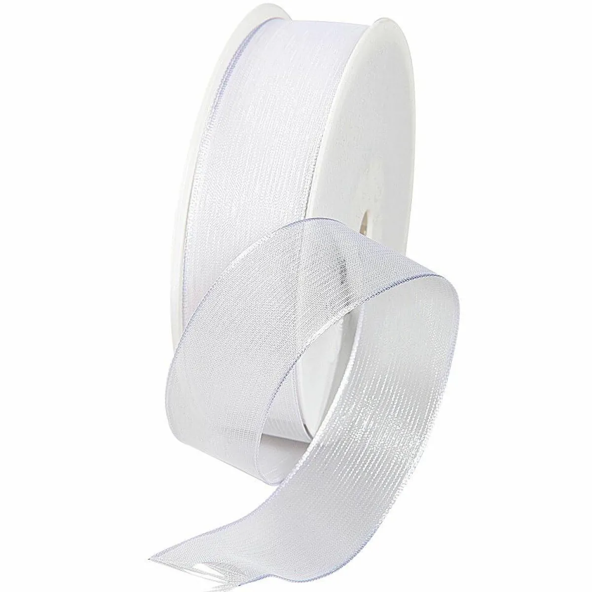 Discount DecoWoerner Chiffonband Mit Draht , 25 Mm Breit, 20 M weiß