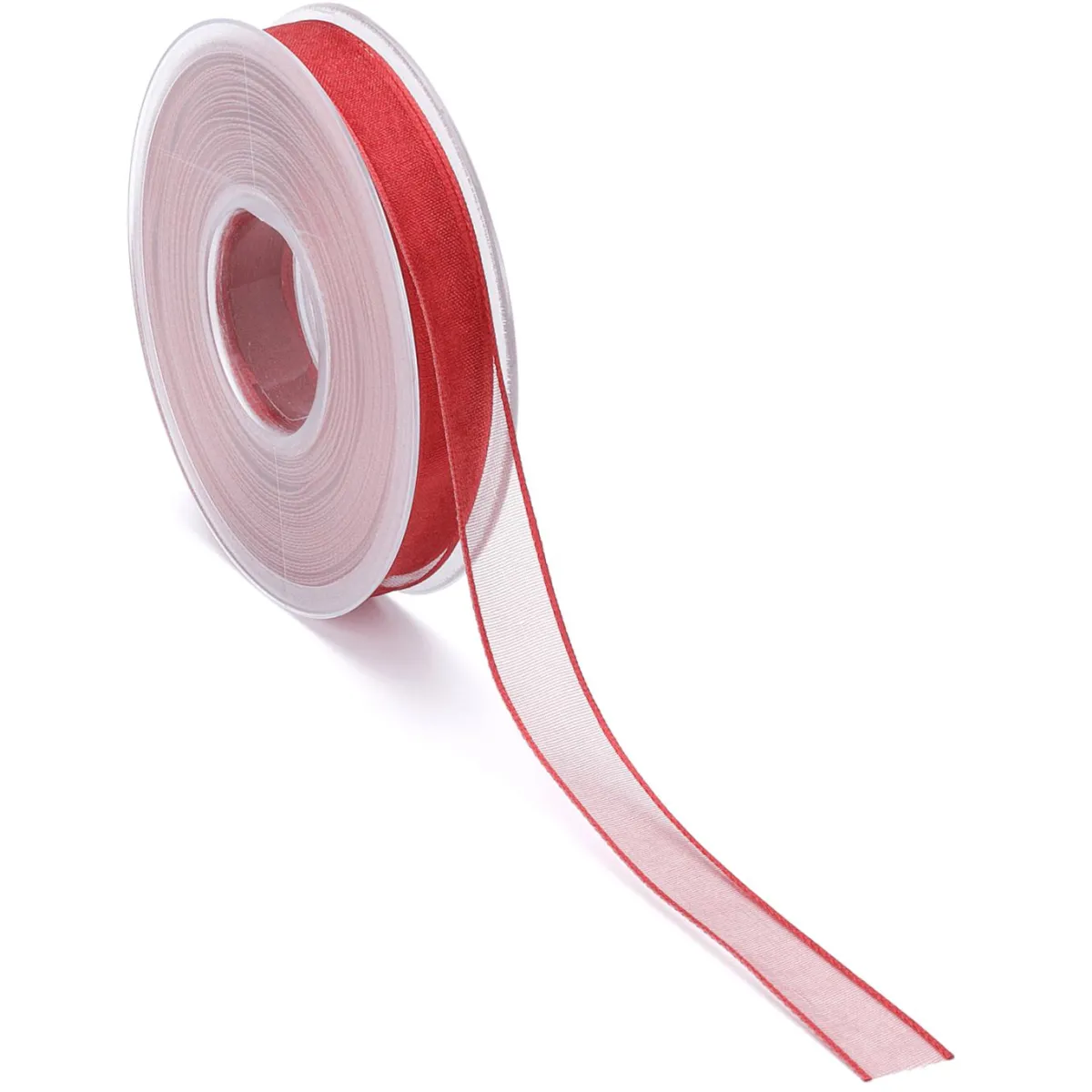 DecoWoerner Chiffonband Mit Verstärkter Webkante 15 Mm Breit, 20 M rot