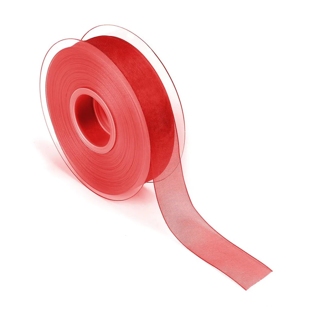 Outlet DecoWoerner Chiffonband Mit Webkante 25mm X 50m rot