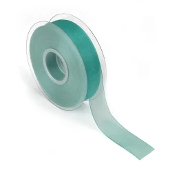 Online DecoWoerner Chiffonband Mit Webkante 25mm X 50m Türkis blau