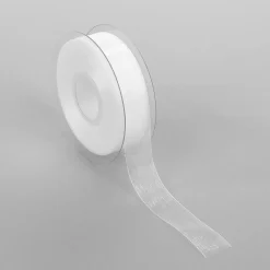Online DecoWoerner Chiffonband Mit Webkante 25mm X 50m weiß