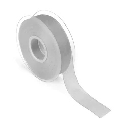 Outlet DecoWoerner Chiffonband Mit Webkante 25mm X 50m silber