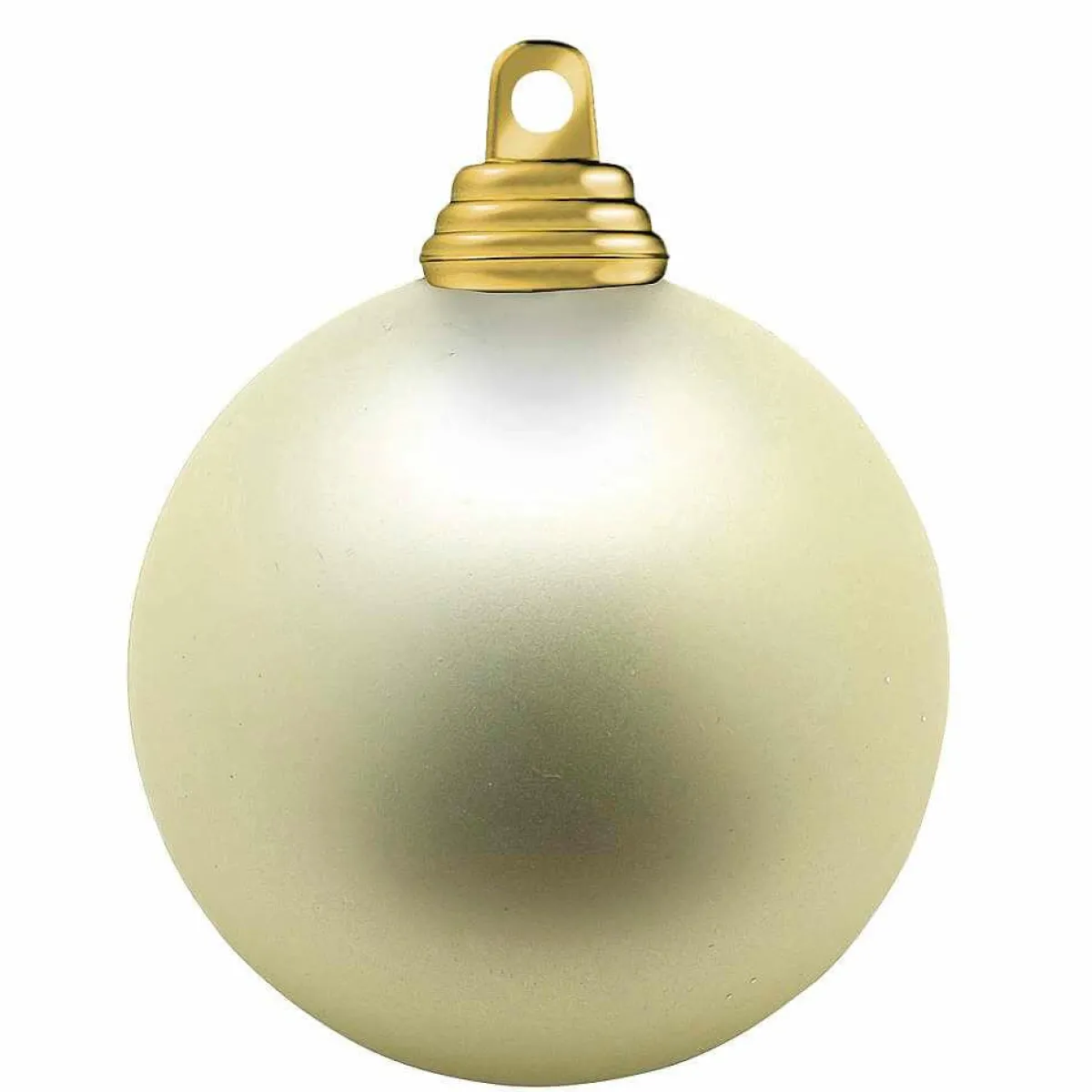 New DecoWoerner Creme, Matte Weihnachtskugel Aus Schwer Entflammbarem Kunststoff, 20 Cm Ø – Per Stück gold