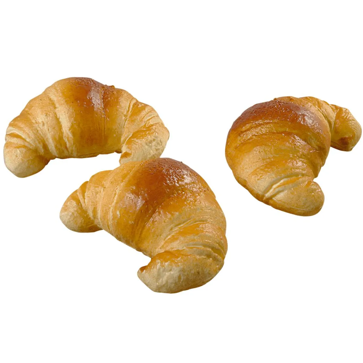 DecoWoerner Croissant Lebensmittel-Attrappe, 3 Stück braun