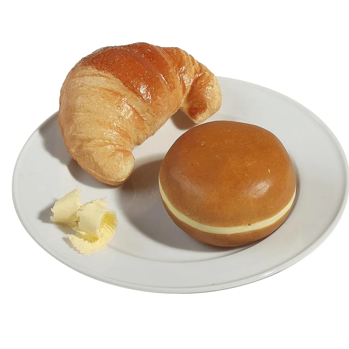 DecoWoerner Croissant Lebensmittel-Attrappe, 3 Stück braun