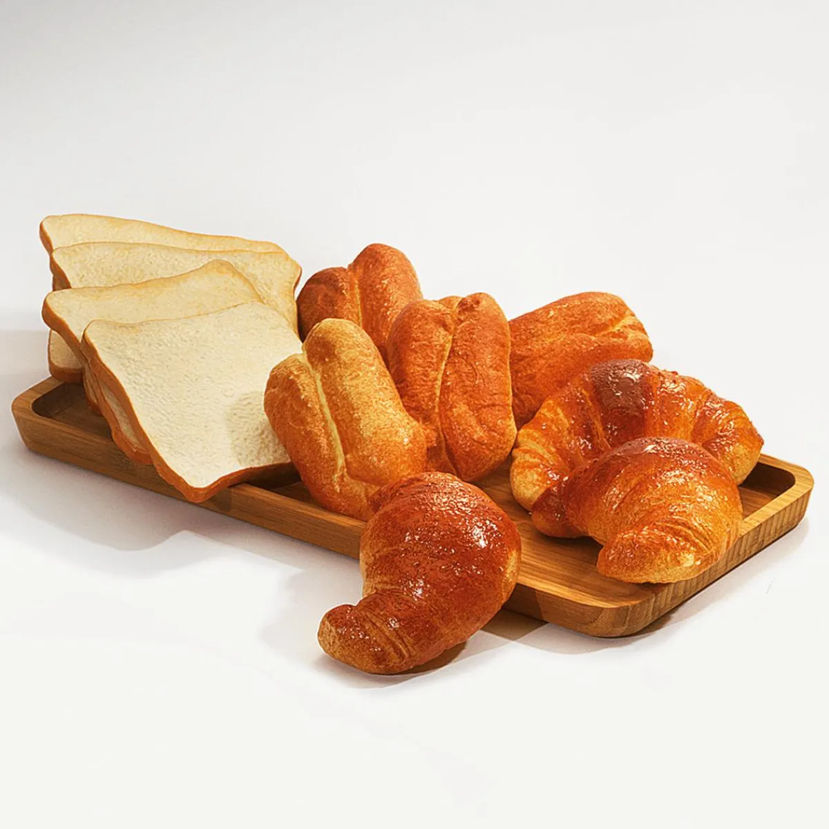 DecoWoerner Croissant Lebensmittel-Attrappe, 3 Stück braun