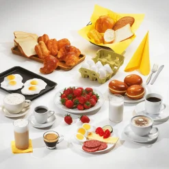 DecoWoerner Croissant Lebensmittel-Attrappe, 3 Stück braun