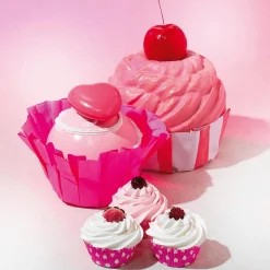 Outlet DecoWoerner Cupcakes Lebensmittel-Attrappe, 3 Stück rosa