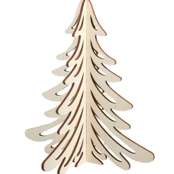 Best DecoWoerner 3D Deko Holz-Tanne, 60 Cm braun