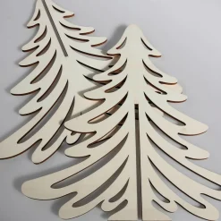 Best DecoWoerner 3D Deko Holz-Tanne, 60 Cm braun