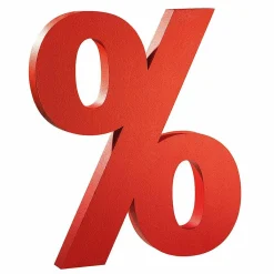 Best DecoWoerner 3D Prozentzeichen, 90 Cm Hoch rot