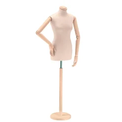 DecoWoerner Damen-Schneiderbüste, Büste 72 Cm, Ecru/eiche Hell Beige