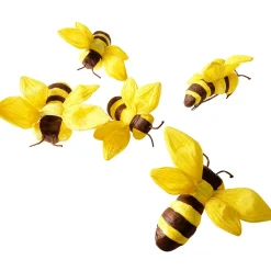 New DecoWoerner Deko Bienen 10-14 Cm, 5 Stück gelb
