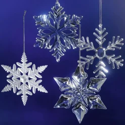Discount DecoWoerner Deko Eiskristall-Hänger, 20 Stück transparent