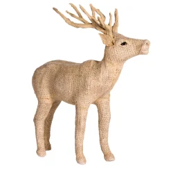 New DecoWoerner Deko Elch Mit Jute Bezogen 32 Cm Beige