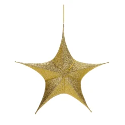 Outlet DecoWoerner Deko Faltstern Glitter Mit Reißverschluss, 40 Cm gold