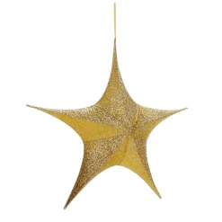Outlet DecoWoerner Deko Faltstern Glitter Mit Reißverschluss, 40 Cm gold
