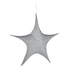 Hot DecoWoerner Deko Faltstern Glitter Mit Reißverschluss, 40 Cm silber